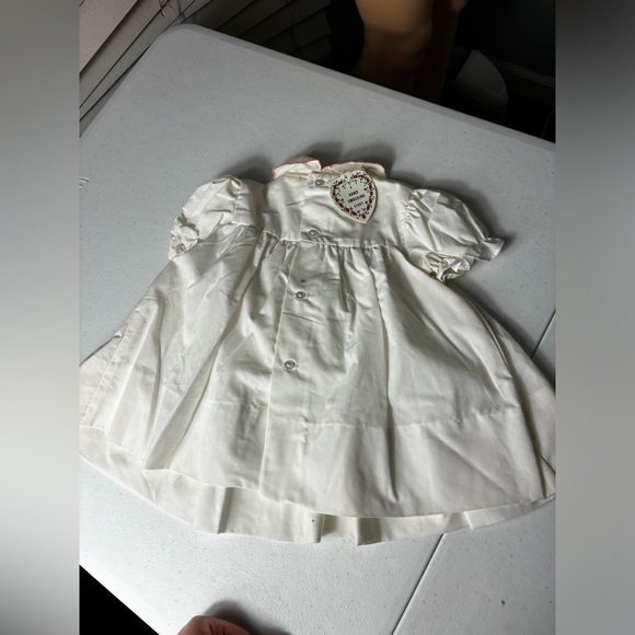 Vintage Baby Girls A Little Angel Blue Floral Collared Smocked Dress Size 6-9mo - Picture 5 of 13